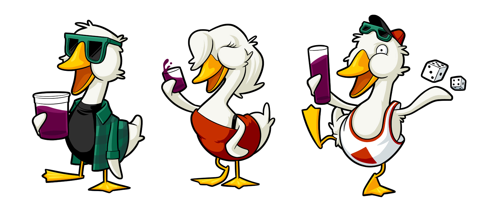 Las tres ocas mascotas de Oca Loca